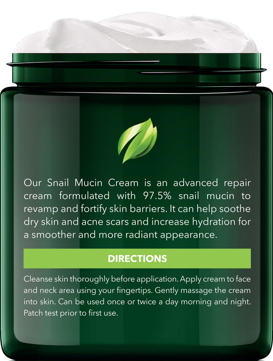 New York Biology 97.5% Korean Snail Mucin Moisturizer - Face Cream 4 Fl Oz - 100 g - Face Moisturizer for Dry Skin - Skin Care Moisturizing and Hydrating Facial Moisturizer