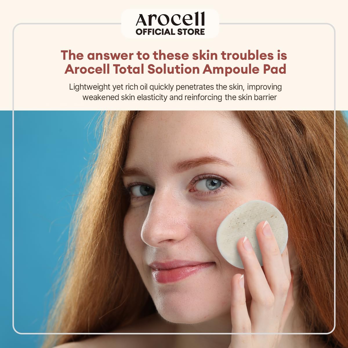 AROCELL Total Solution Ampoule Pad 28 Sheets – Korean Skincare Cotton Face Pads for Hydrating, Moisturizing, Exfoliating, Wrinkle Care, Elasticity Boosting, Pore Refining, Daily Toner Treatment