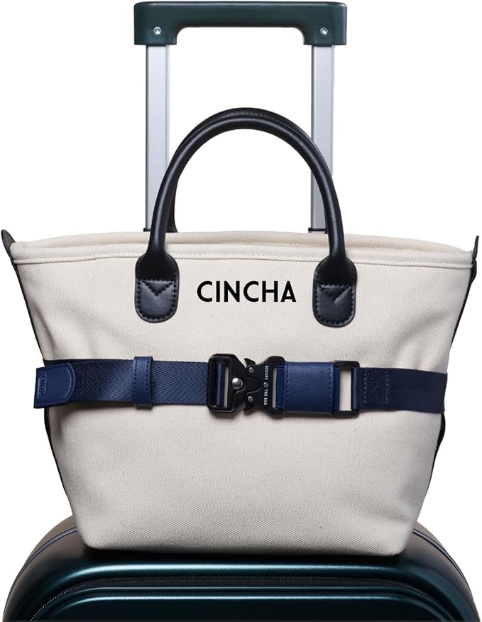 Cincha Mini Travel Belt for Luggage - Stylish & Adjustable Add a Bag Luggage Strap for Carry On Bag - Airport Travel Accessories for Women & Men - As Seen on Shark Tank (Navy)