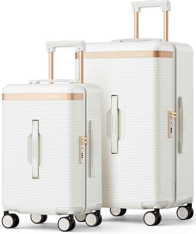 Joyway Luggage Sets 2 Piece, 22 Inch Carry On Luggage and 26 Inch Trunk Checked Luggage with Cup Holder, Lightweight Hardside Suitcase with Pressure-resistant Frame, Shock Absorbing Wheel and TSA Lock