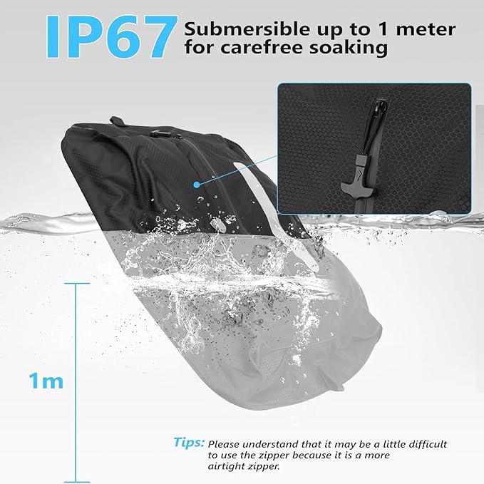 2025 Compression Bags for Travel with High-Suction Pump, Double Layer IP67 Waterproof Travel Vacuum Bags for Luggage, Suitcase Black 45L 2PC+Pump