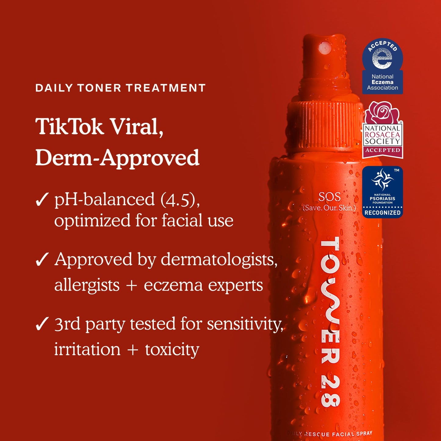 Tower 28 SOS Daily Rescue Facial Spray 1 FL OZ & Tower 28 SOS Cleanser 150 ML