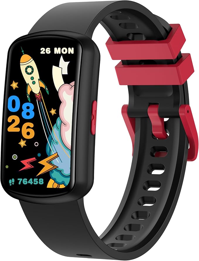 Kids Fitness Tracker Watch for Boys Girls Ages 5-15, Full Touch 1.47" Screen, Activity Tracker, HeartRate and Sleep Monitor, IP68 Waterproof, Pedometer, Puzzle Games (Black)