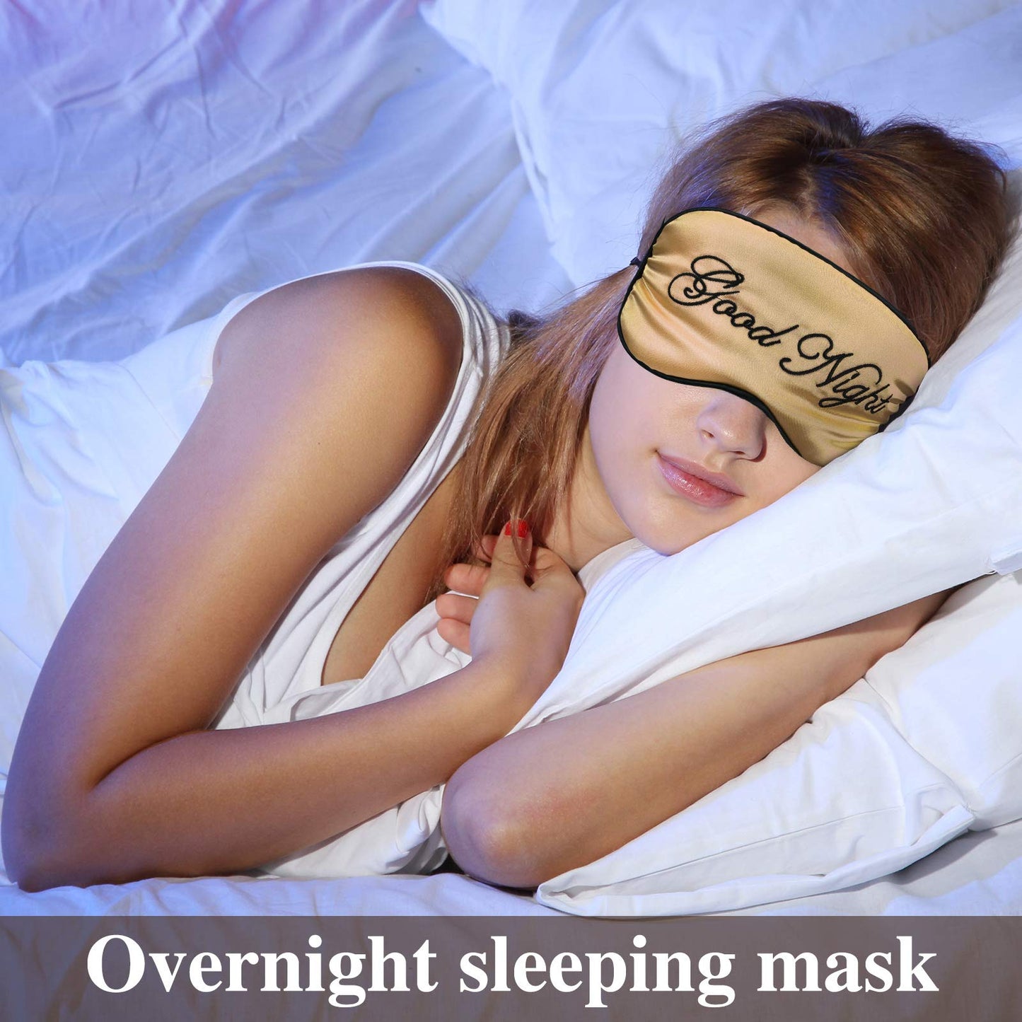 Syhood 6 Pieces Silk Sleep Eye Cover Masks Satin Eye Mask Soft Blindfold Sleeping Mask Adjustable Strap Blinder Night Eyeshade Cover for Women Men Night Travel Nap(Multicolor)