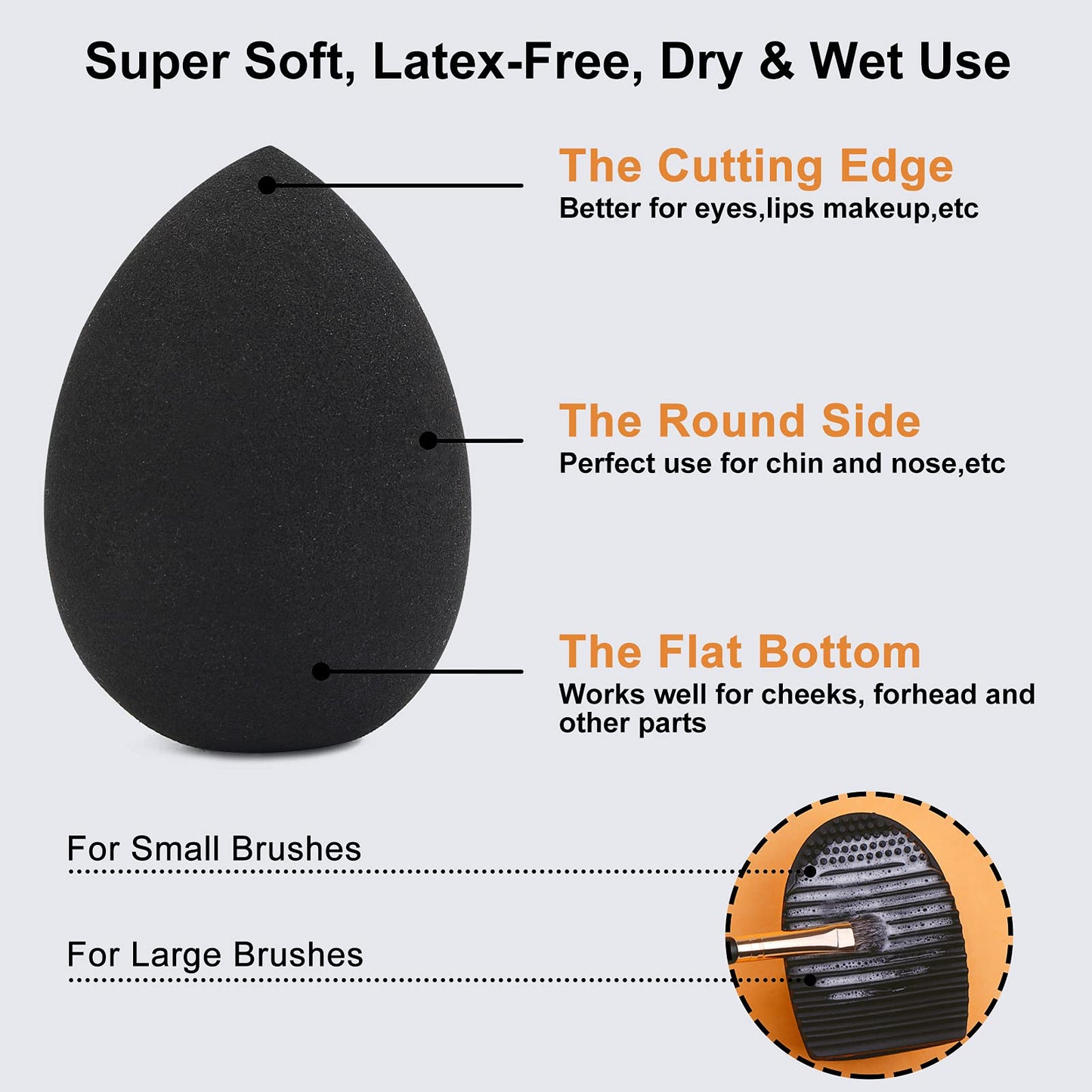 Makeup Brushes,MAANGE 10 PCs Travel Professional Makeup Brushes Set with Case,Foundation Kabuki Blush Eyeshadow Make Up Brush with Makeup Sponge and Brush Cleaner(Blackgold)