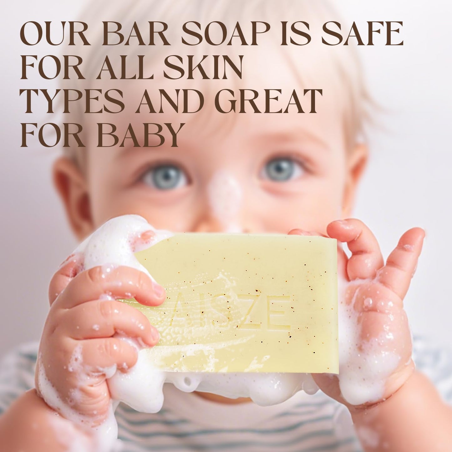 SAISZE Handmade Coconut and Shea Butter Soap - 8 oz, Cold Process, Organic Soap Enriched with Coconut oil, Shea, Body Soap Bars for Women and Men