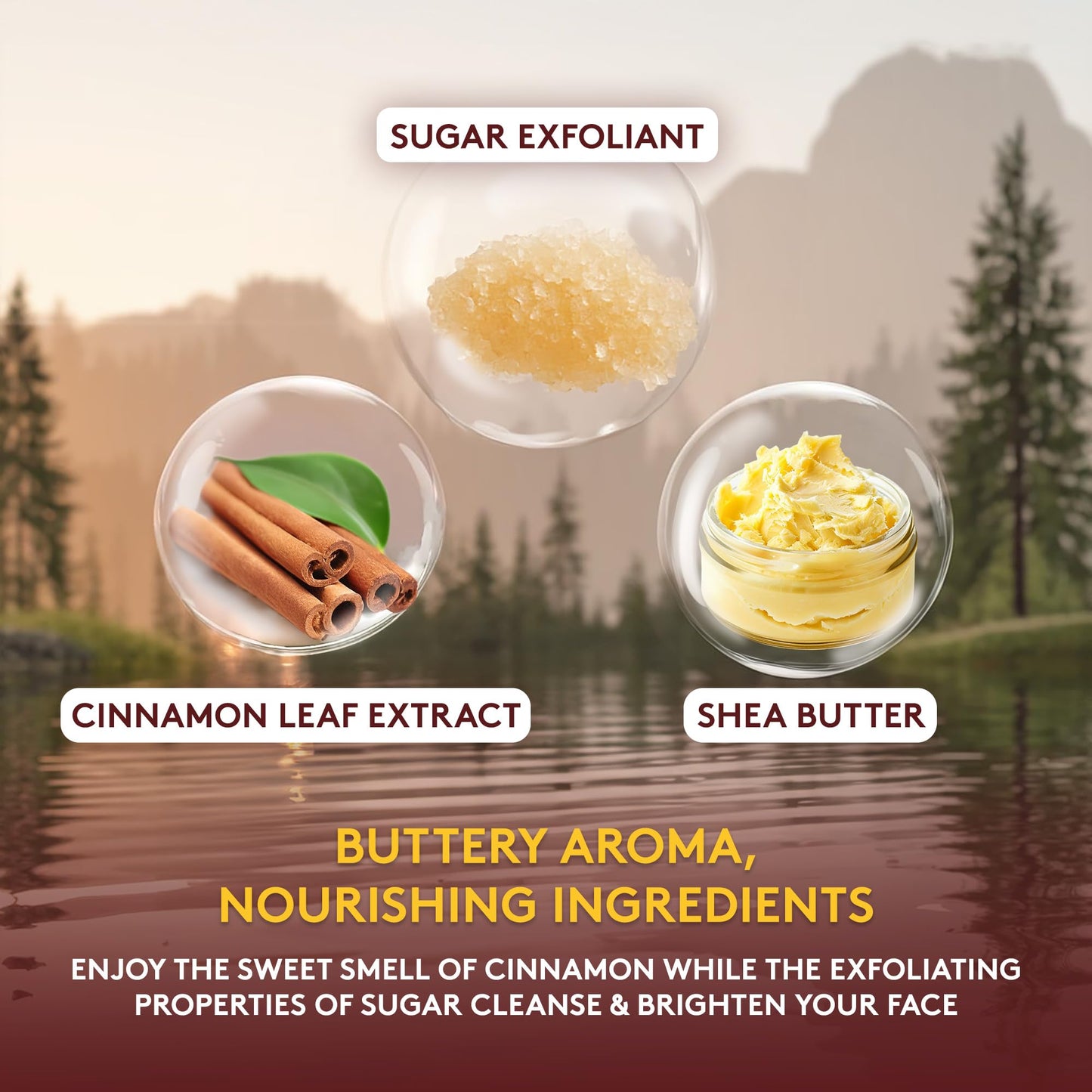 OKAY PURE NATURALS BROWN SUGAR and CINNAMON FACIAL SCRUB 6oz / 170gr