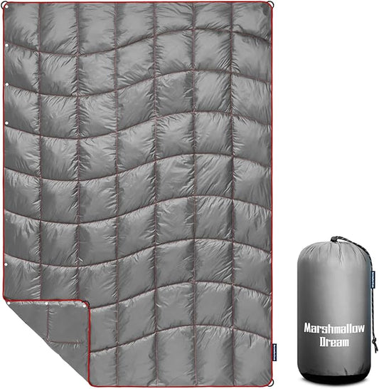 Camping Blanket, Packable Puffy Blanket Down Alternative Blanket Lightweight Windproof Resistant for Outdoors,Hiking, Backpacking,Beach,Car,Picnic,Stadium 39x55in