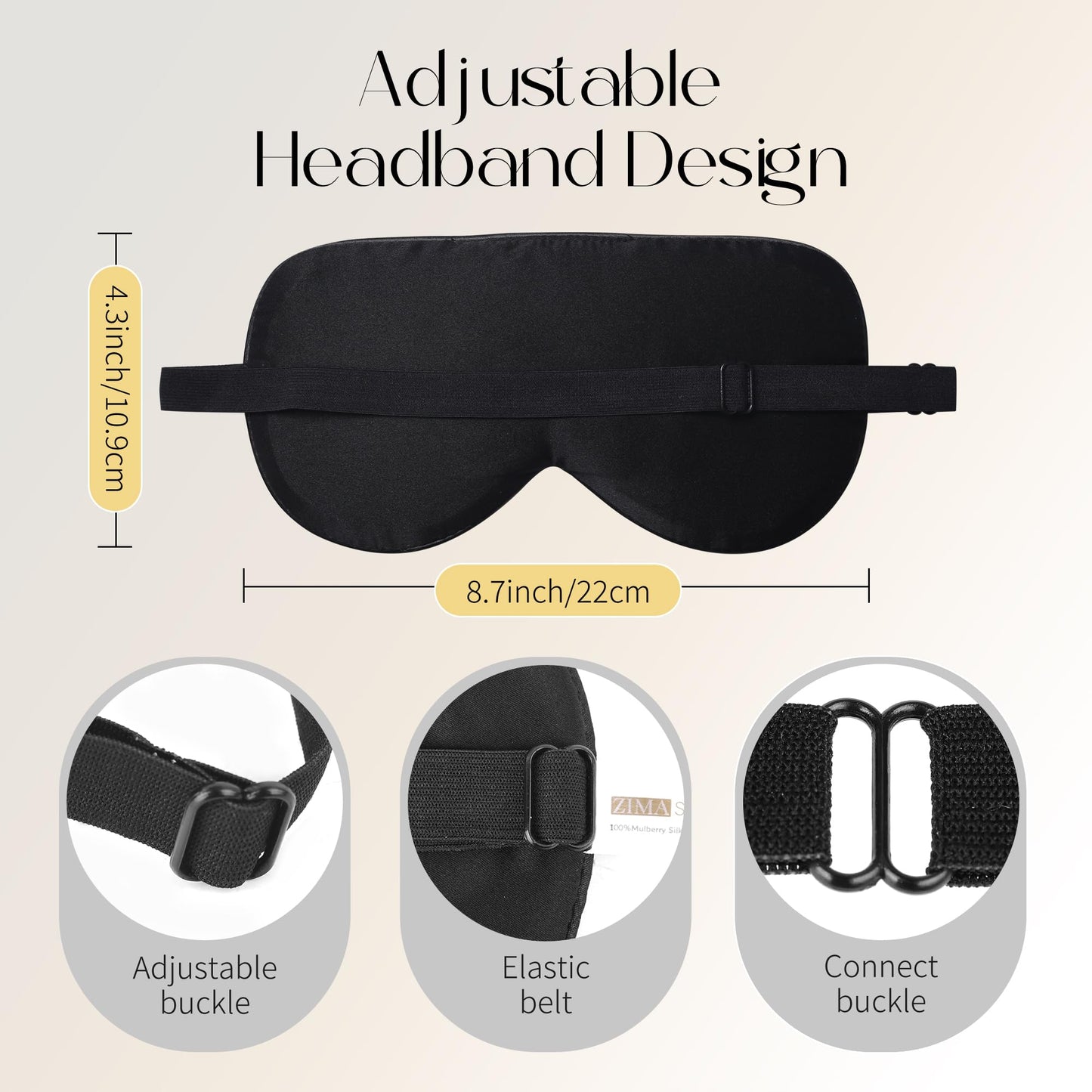 ZIMASILK 2 Pack 100% Natural Silk Sleep Mask, Adjustable Super-Smooth Soft Eye Mask for Sleep, Multiple Color Options (Navy Blue + Pink)