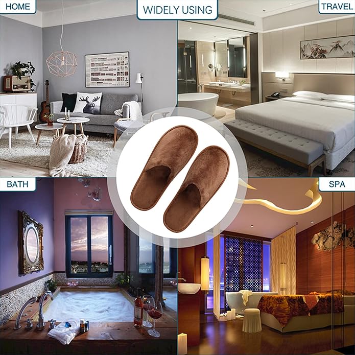 6-10 Pairs Spa Slippers, Non Slip Disposable Slippers For Guest, Washable Reusable, Which Can Be Used As Women Men, House, Indoor, Bathroom, Bedroom, Hotel, Bride Slippers