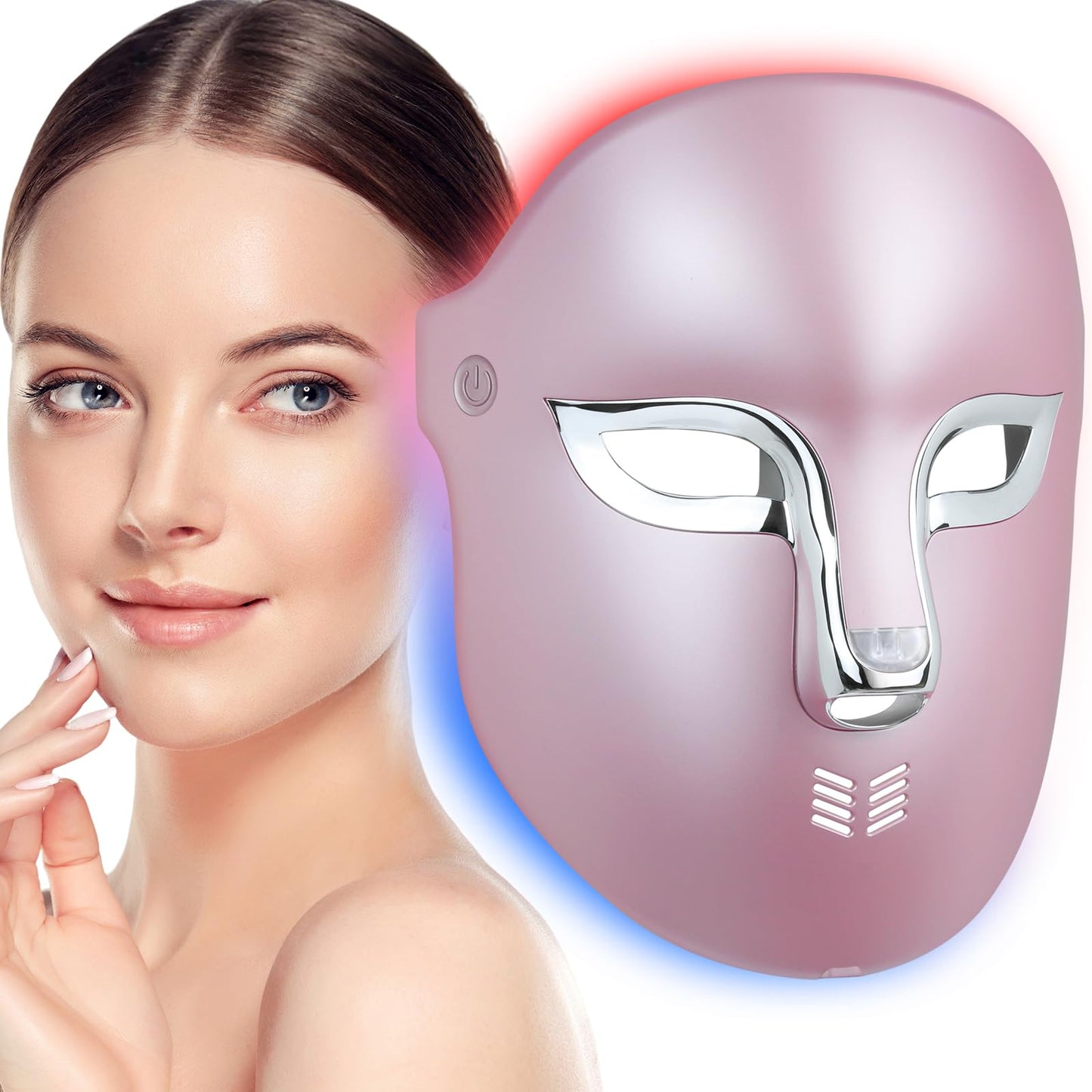 Auxoliev FSA Pro LED Light Therapy Facial Mask- Target Acne Removal, Wrinkles & Redness with Salon-Level Light Therapy at Home,Restore Skin