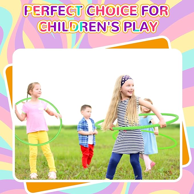 2 Pcs Toy Hoop Exercise Hoop Detachable Adjustable Plastic Toy Ring Playground Equipment for School Colored Circles Exercise Ring for Teens Dog Agility Equipment(Green,20 Inch)