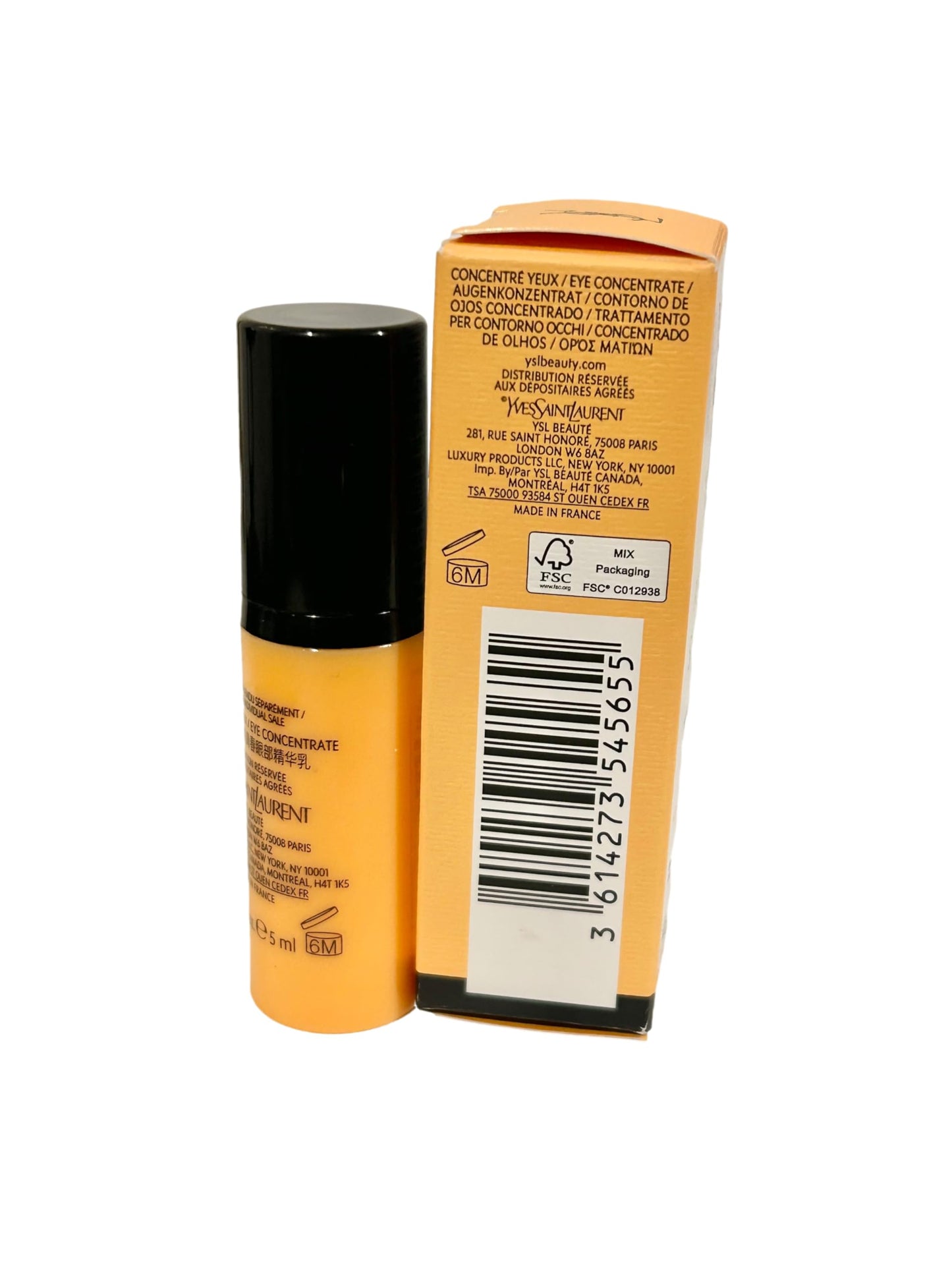 Yves Saint Laurent YSL PURE SHOTS Eye Reboot Concentrate Awakening & Illuminating MINI Travel Size 5 ml / 0.16 fl oz. - 5655