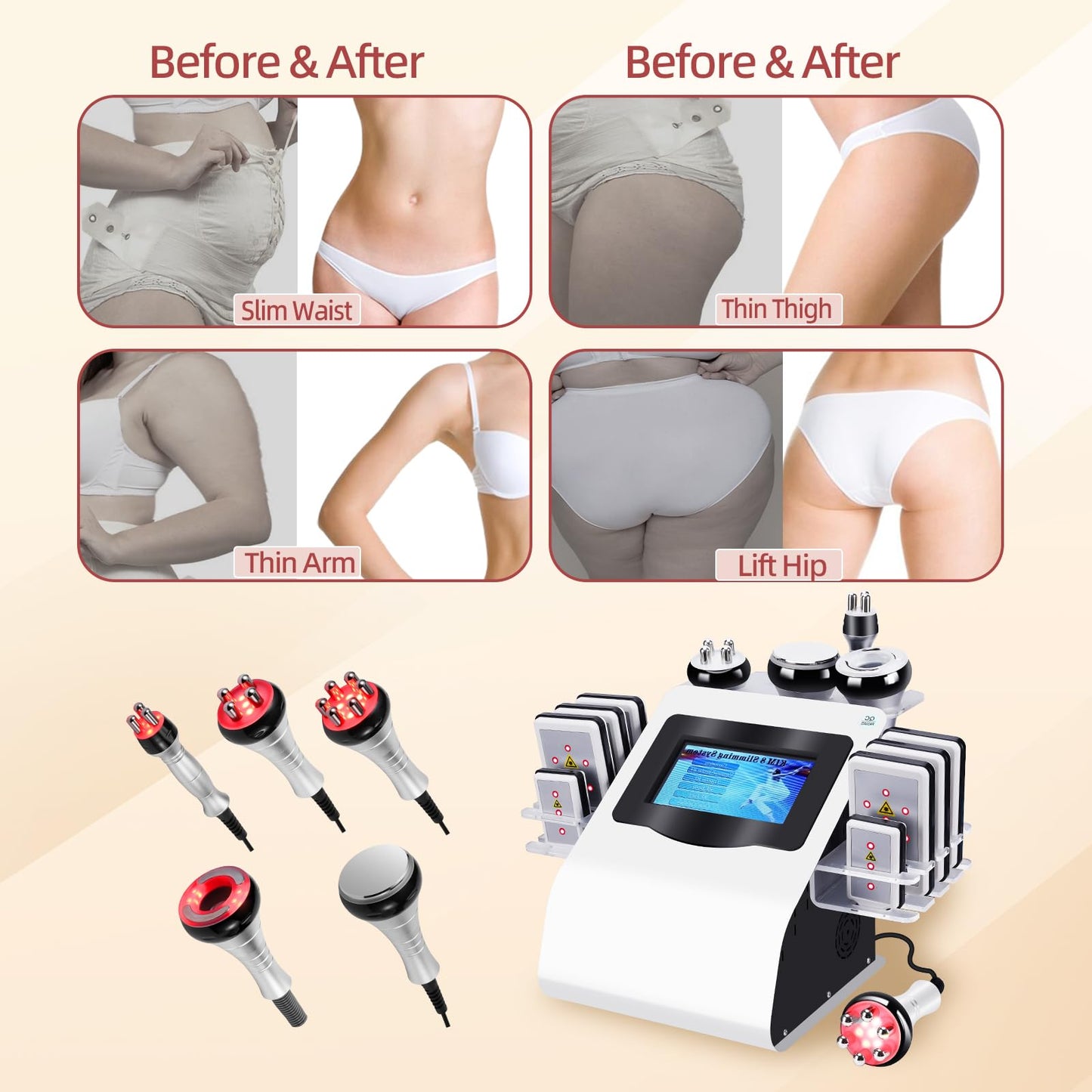 Body Machine Body Multifunctional Beauty Machine Cellulite Device, White