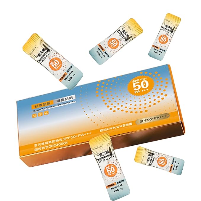 50PCS Mini Sunscreen SPF50+ - Travel Size Sunscreen Infused with Centella Asiatica Extract, Lightweight & Non-Greasy, waterproof - Perfect for Summer Party & Thank You Gifts - Mini Purse Essentials