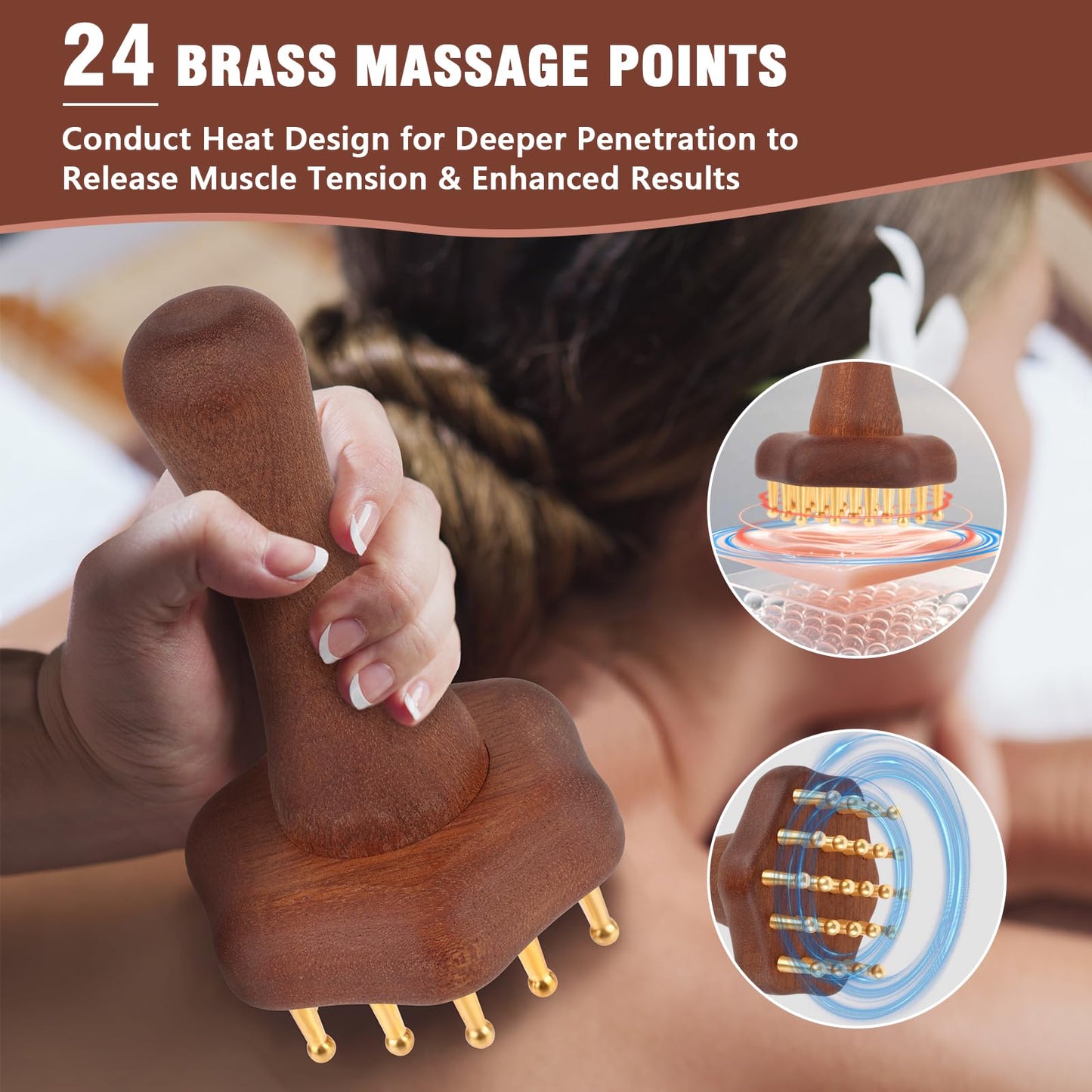 KintKita Wood Therapy Massage Tools,Lymphatic Drainage Massager Helps Reduce Cellulite for Belly Arms & Legs, Anti Cellulite Massager Body Sculpting Tools for Body Contouring & Muscle Relief