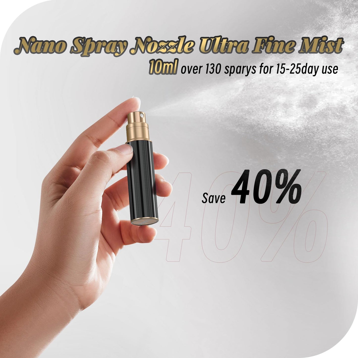 YIERSO 10ml Perfume Atomizer Travel Refillable,Bottom-Filling Fragrances Perfumes Bottle,Mini Cologne Dispenser, Portable Sprayer Pocket Size for Women Men Cruise Car Trip Gift 0.34oz (Black)