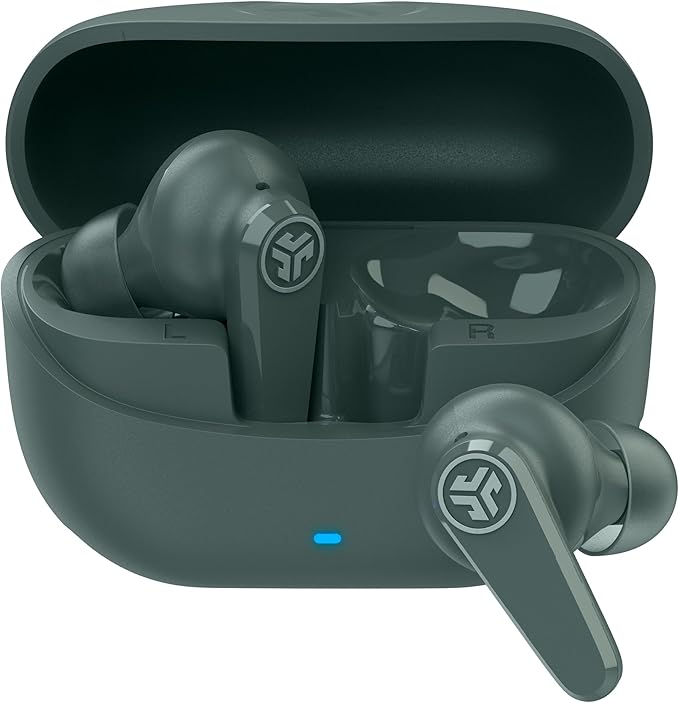JLab Go Pods ANC True Wireless Bluetooth Earbuds & Charging Case, Hybrid Active Noise canceling + Be Aware for Safe Listening, 26+ Hours Total Playtime, Clear Calls, Custom Sound via App, Sage