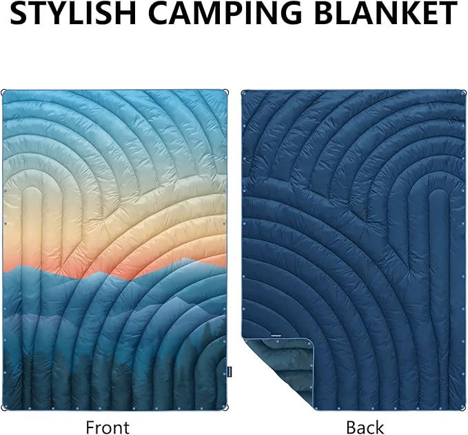 Camping Blanket,Lightweight Down Alternative Puffy Blanket Packable Outdoor Blanket for Camping,Traveling, Stadium, Hiking, Picnics