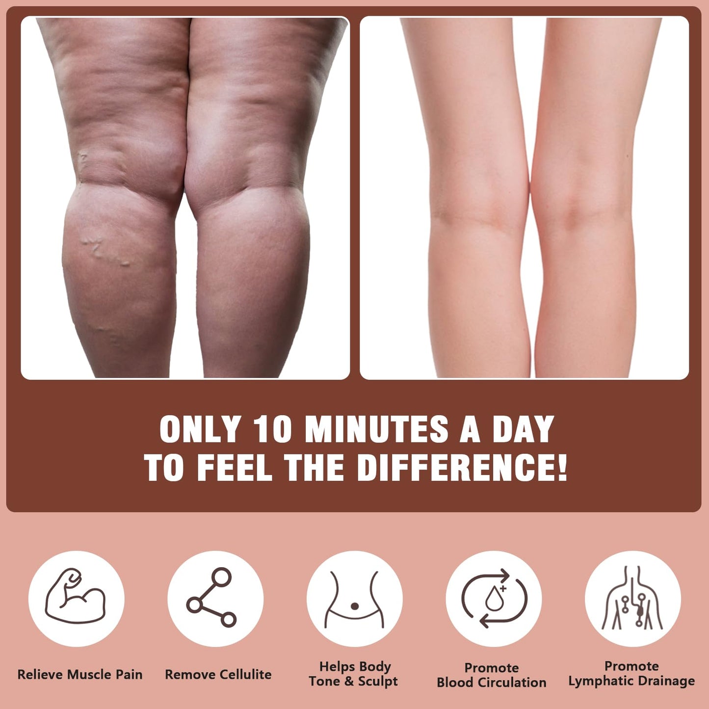 KintKita Wood Therapy Massage Tools,Lymphatic Drainage Massager Helps Reduce Cellulite for Belly Arms & Legs, Anti Cellulite Massager Body Sculpting Tools for Body Contouring & Muscle Relief