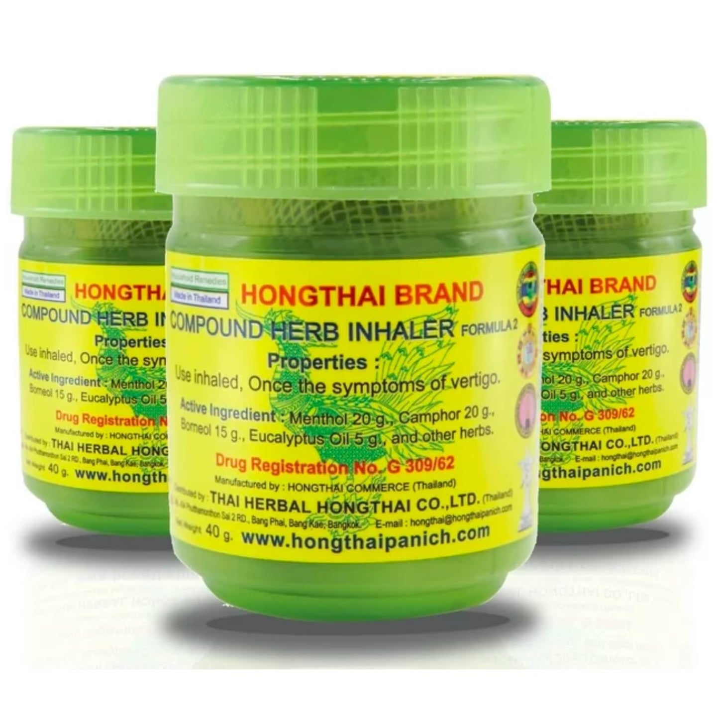 HONG THAI Traditional Thai Herbal Inhaler Pack of 3
