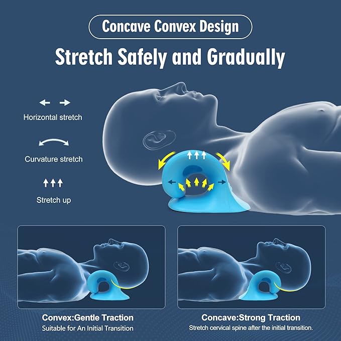 Neck Stretcher & Gel Pack for Pain Relief, Cervical Traction Device Pillow with Hot Cold Compress, Reusable Ice Pack Wrap for Neck, Shoulder, Knee, Back, Hand Injuries, Swelling, Bruises, Sprains