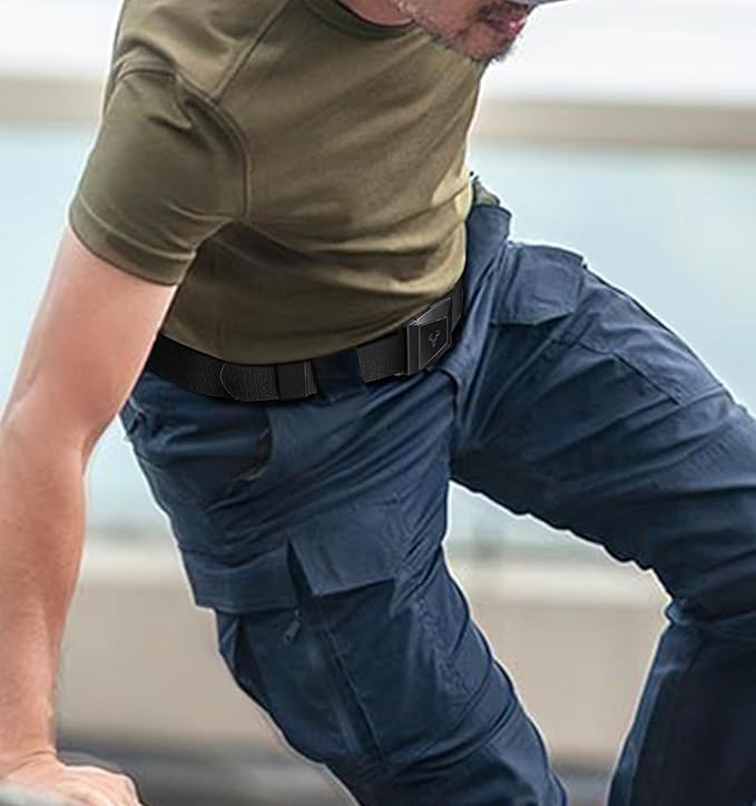 BULLIANT Men Belt 2 Pack,Nylon Web Holster Belt Stretch for Gift Men Outdoor Work Sports Hunting Hiking,Quick Release