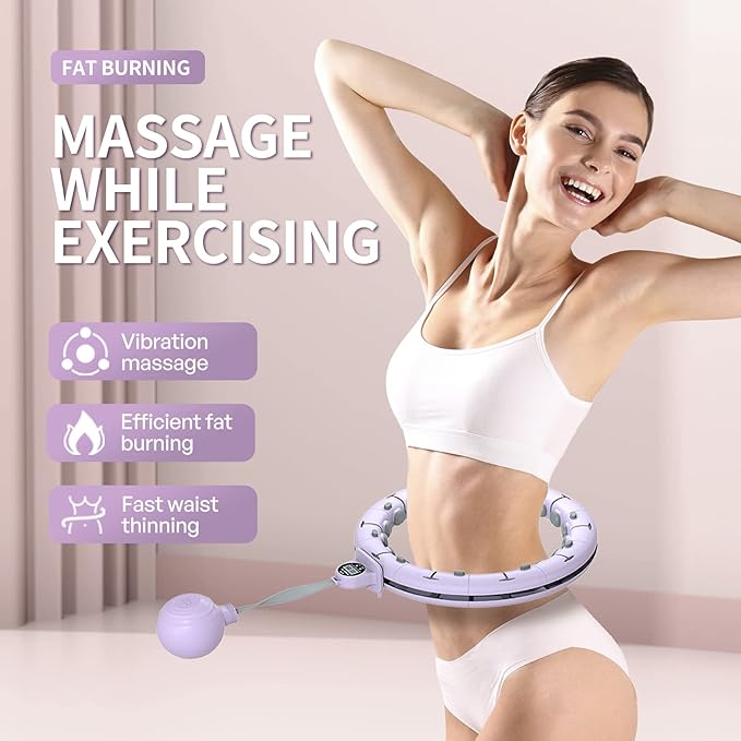 30/12 Knots, Upgraded Magnetic Lock Weighted Hula Hoop for Adults Weight Loss, Infinity Hoop Plus Size, Children Adults Home Outdoors, Fitness Exercise, Abdominal Toner