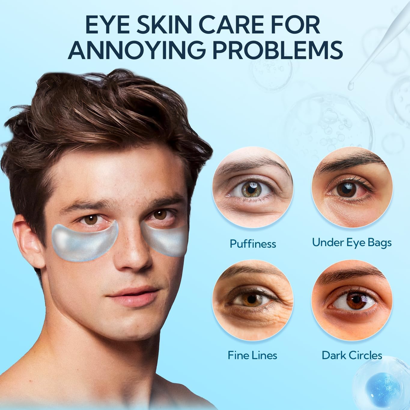 LANBENA Hyaluronic Acid Hydra-Gel Eye Mask Sheet Collagen Eye Patches Skin Care Eye Gel for Moisturizing Remove Dark Circles Eye Bag (30 Pairs)