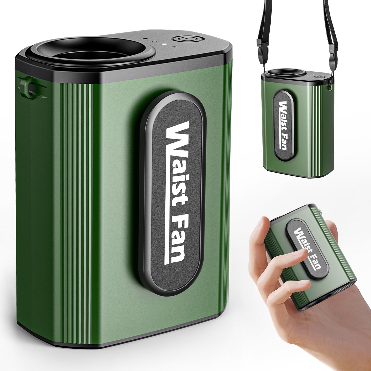 Portable Fan, Personal Waist Fan with 20000RPM Strong Airflow 4 Speeds Setting Hands-Free Hanging Neck Fan Rechargeable with up to 25H,Dual-Sided Clip on Wearable Belt design for Camping, Outdoor