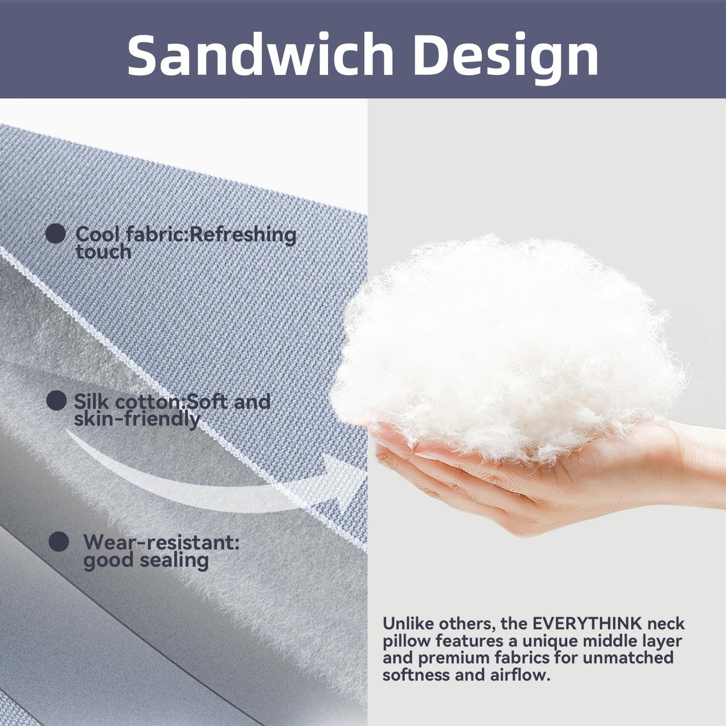 EVERY THINK Inflatable Travel Pillow - Travel Pillow for Long Flight, Inflatable Neck Pillow for Traveling, Pocket Blow Up Pillow for Airplane, Bus, Train, Car, Office, Home (Navy Blue)