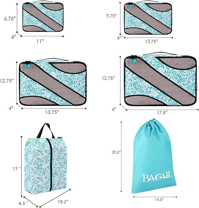 BAGAIL 6 Set Packing Cubes,Travel Luggage Packing Organizers