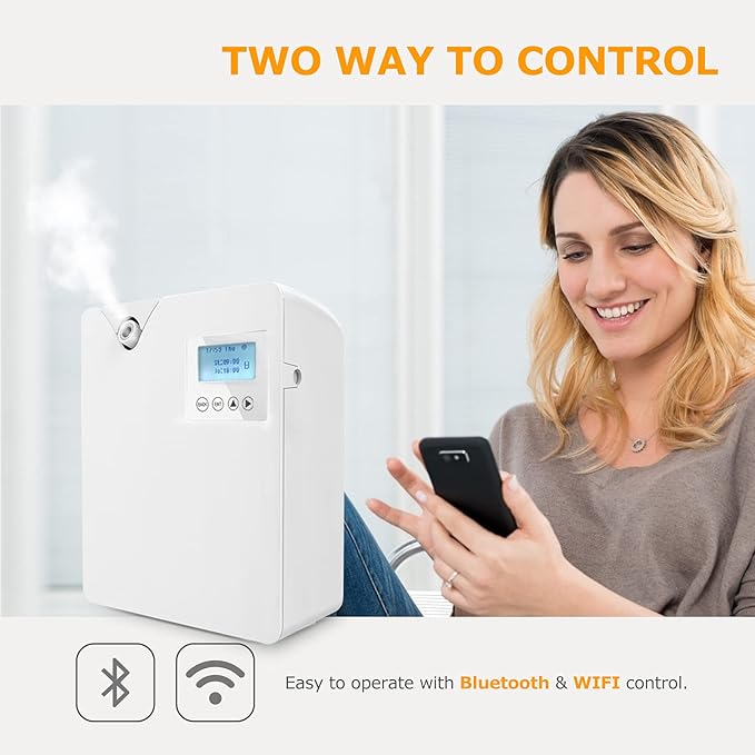 Smart HVAC Scent Diffusesr Whole House- Cold Air Nebulizing Tech. Waterless Scent Air Machine for Home & Commerical - Hotel Collection Aromatherapy Diffuser 300ml Cover Up to 2,000 Sq.Ft.
