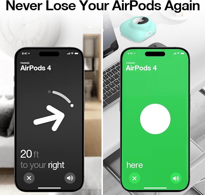 2 in 1 Silicone Case Compatible with AirPod 4 and AirTag, Shockproof Protective Skin Cover for AirPods 4th Generation with Cleaner Kit & Carabiner (Mint Green)