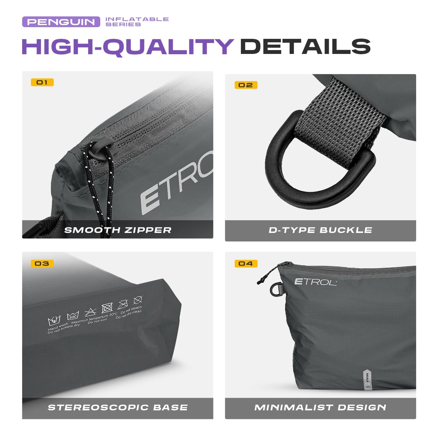 ETROL Travel Packing Cubes Set of 4, Waterproof Compression Storage Bags for Clothes, Lightweight Luggage Organizers for Suitcase, Backpacking, Hiking, Camping & Business Trips(S+M+L+XL)