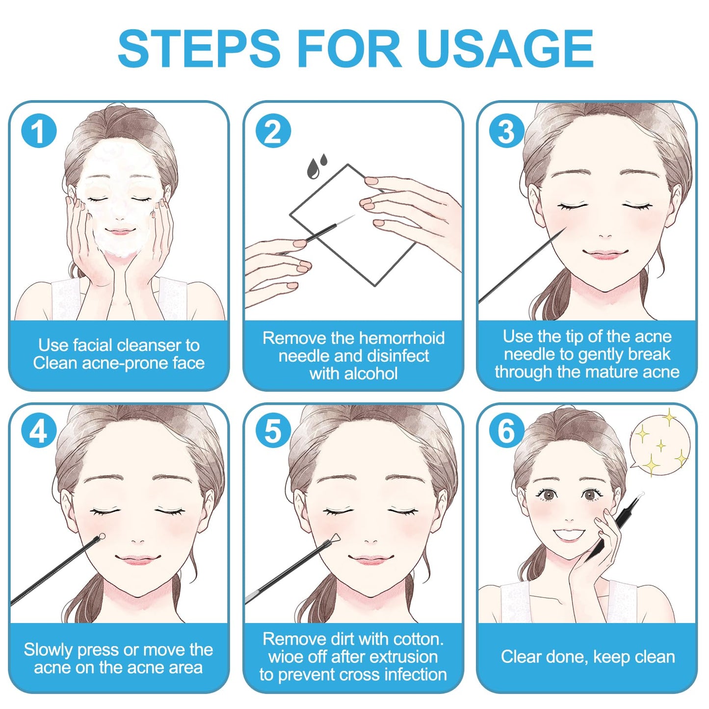 Blackhead Remover Tools Pimple Popper Tool Kit, Comedones Extractor Acne Removal Kit for Blemish, Black Head Remover for face Risk Free Treatment for Whitehead Popping