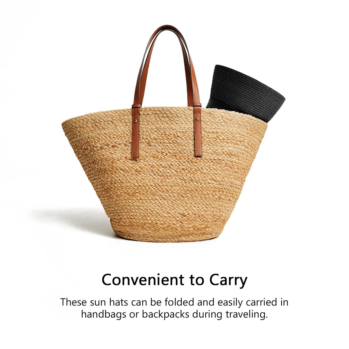 DRESHOW Women Straw Sun Hat Short Brim Panama Travel Fedora Beach Cap Roll up Summer Hat for Women Men UPF 50+