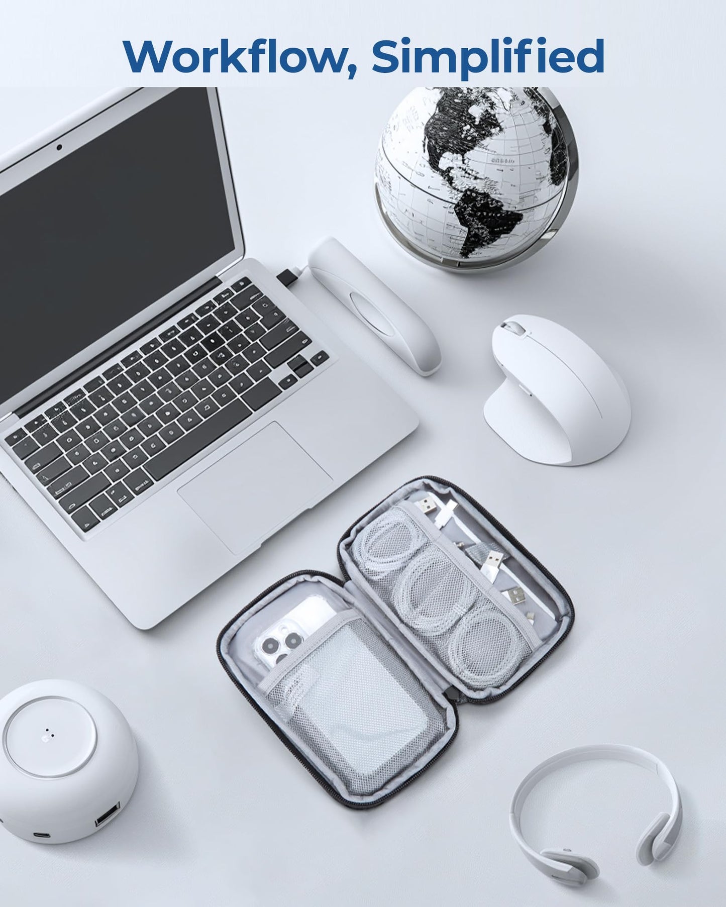 BAGSMART Electronics Organizer Travel Case, Cable Charger Cord Tech Organizer Pouch for Phone Charger Accessories, Black