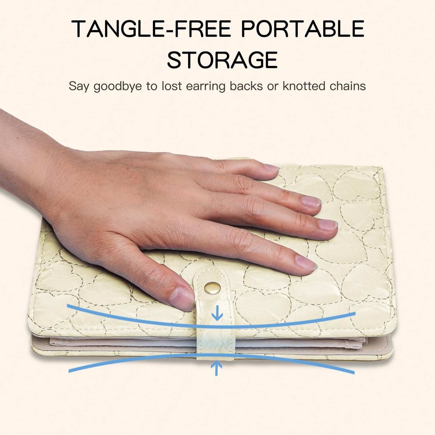 Ylfahjs Travel Jewelry Organizer Case,Jewelry Storage Roll Bag for Women,Tangle-Free Portable Storage for Necklaces & Earrings/Rings/Bracelets,Jewelry Storage Book, Waterproof Organizer Bag