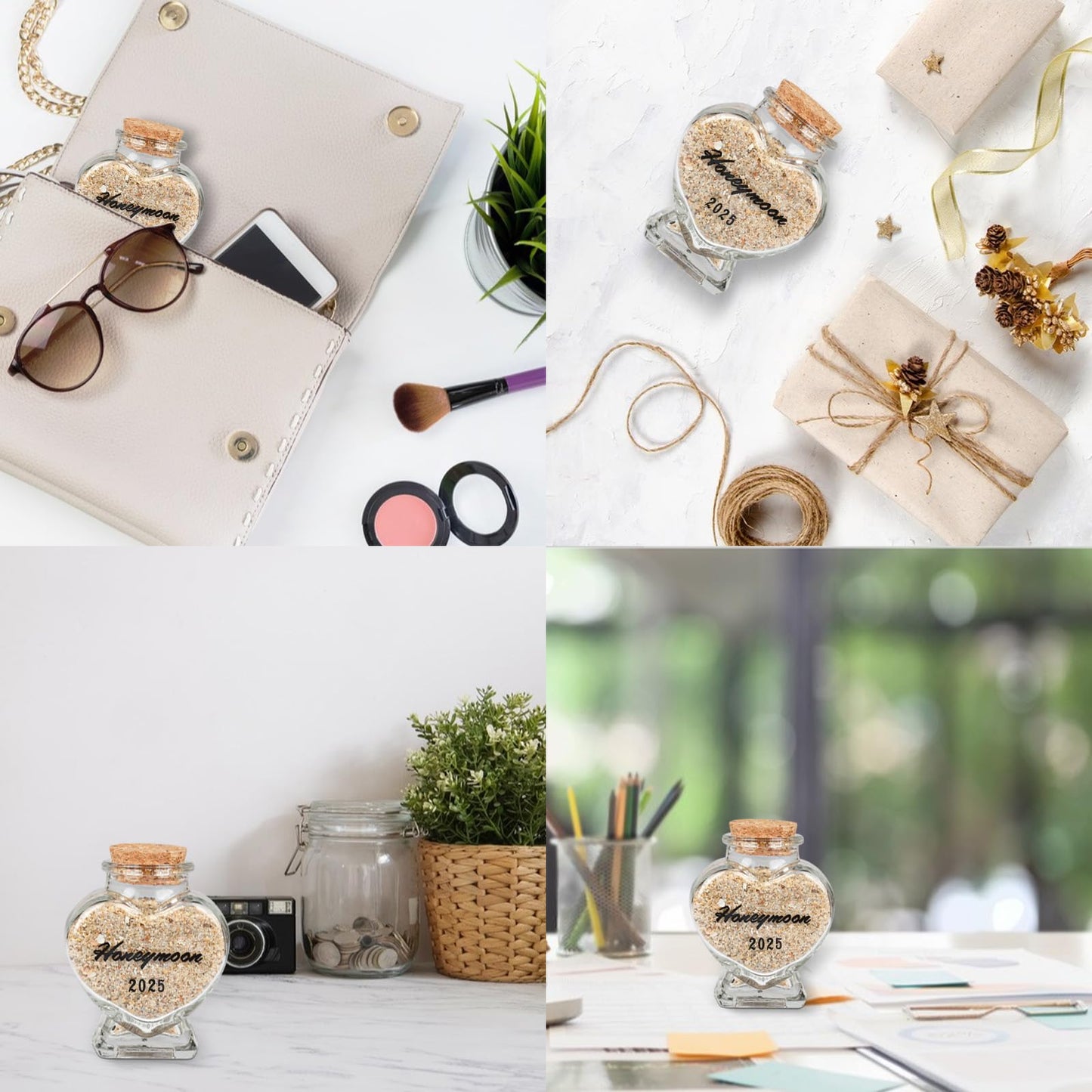 Honeymoon Sand Keepsake Jar 2025 - Honeymoon Gifts for Newlyweds Couple,Wedding,Engagement Vacation Travel - Wedding Gifts with Unique Romantic (Honeymoon Jar 2025)