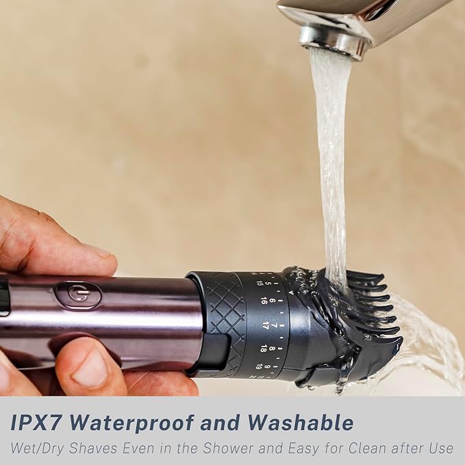 Beard Trimmer and Clippers Set for Men with Foil Shavers, Precision Dial Adjustable 20 Lengths, All-in-One Hair Trimmers for Face Head Nose Full Body, IPX7 Waterproof Wet/Dry, USB-C Rechargeable Dock