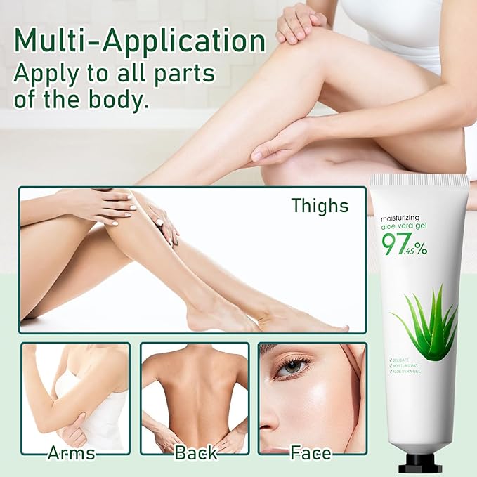 8PCS Aloe Vera Gel for Face & Body,Hydrating Travel Size Pure Aloe Vera Gel Face Moisturizer for All Skin Type,No-sticky Long Lasting Refreshing Moisturizing Fast Absorbing Aloe Cream Gel,1.05 oz(B)