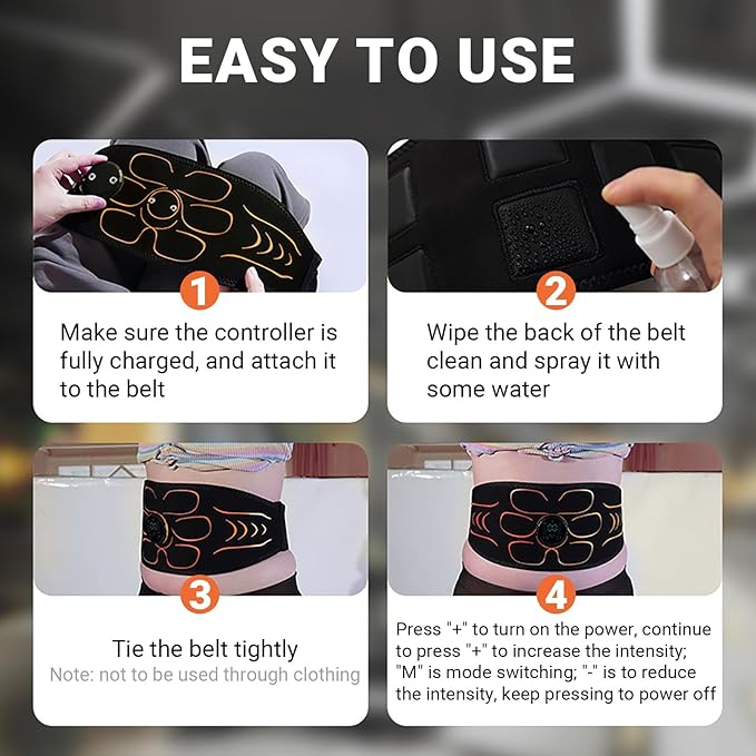 Ab Stimulator Muscle Toner, Abs Stimulator Machine Workout Equipment for Men Women Abdomen Home Office Exercise