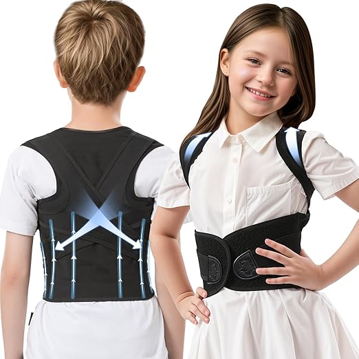babaka Back Brace Posture Corrector for Kids, Adjustable Full Back Support, for Upper and Lower Back Pain Relief, Scoliosis, Dowagers Hump, Hunchback, Thoracic, Spine Corrector (Small, Waist: 14''-19'')