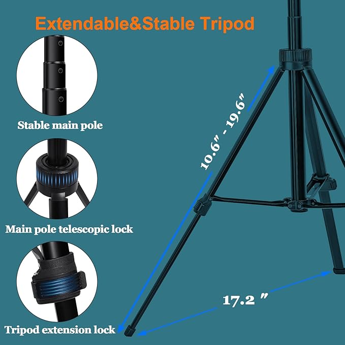 70.9” Auto Face Tracking Tripod for iPhone Anriod Phone,Vlogging Kit for iPhone,Content Creator Essentials,with Light / 360 Rotatable Tripod/Wireless Microphone/Remote