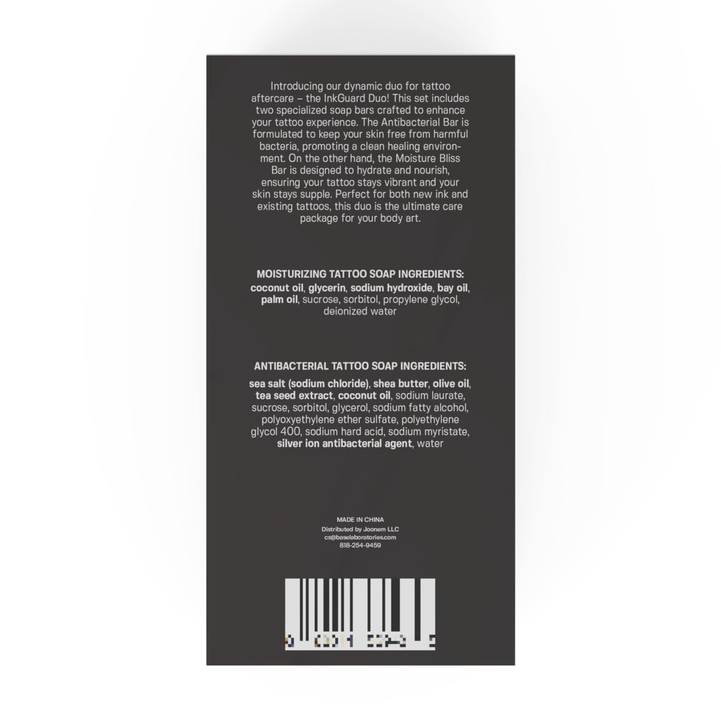 Base Laboratories Tattoo Soap Bars - Antibacterial & Moisturizing Tattoo Care Kit, Gentle & Unscented - Tattoo Soap Antibacterial Bars - Heal, Clean & Moisturize - All Skin Types, 3.5 oz Bars x 2