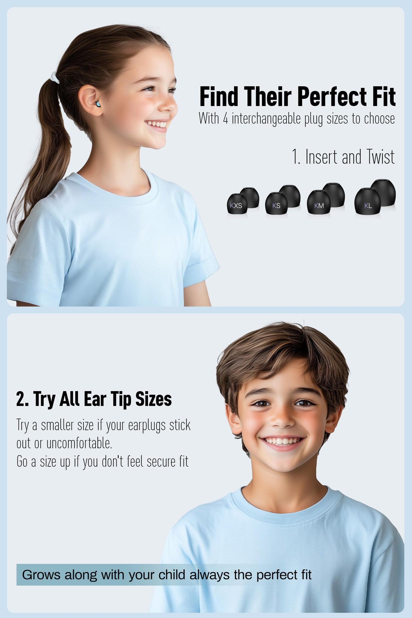 Kids Ear Plugs (6-12 Years) with Lanyard, Kids Ear Protection Reusable Noise Relief Earplugs for Focus, Travel, Concerts, Socializing, Events, Sleep, Anxiety, Stress, Home, School, Playtime - 26 dB