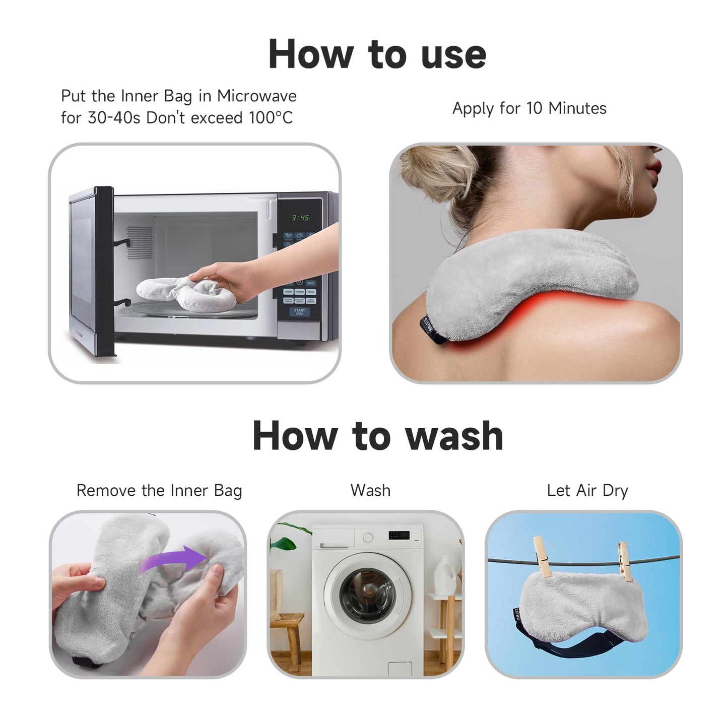 Umisleep Lavender Eye Mask, 0.45 lb Aromatherapy Weighted Eye Mask for Dry Eyes, Sleep Mask for Men Women, Hot Therapy Eye Cover for Compression Pain Relief, Eye Pillow for Puffy Eyes, Sinus Pain-Grey