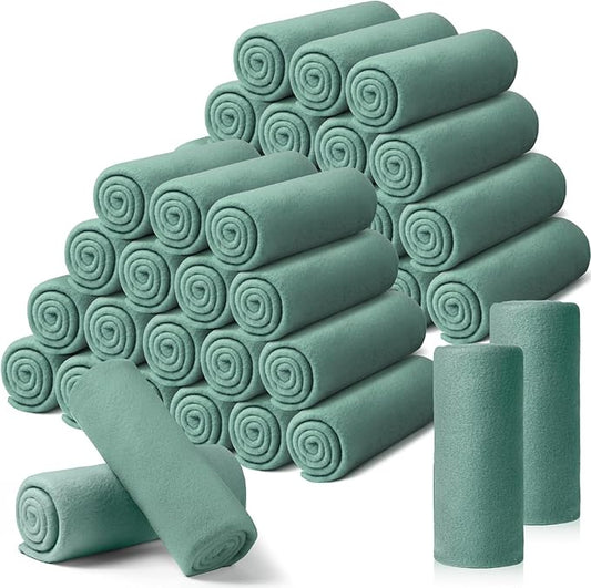 Kinlop 40 Packs Fleece Blanket Bulk 60 x 50 Inch Soft Lightweight Fleece Cozy Blanket Warm Throw Plush Pet Throw for Bed Couch Sofa Home Office Wedding Gifts Travel Camping (Lake Blue)