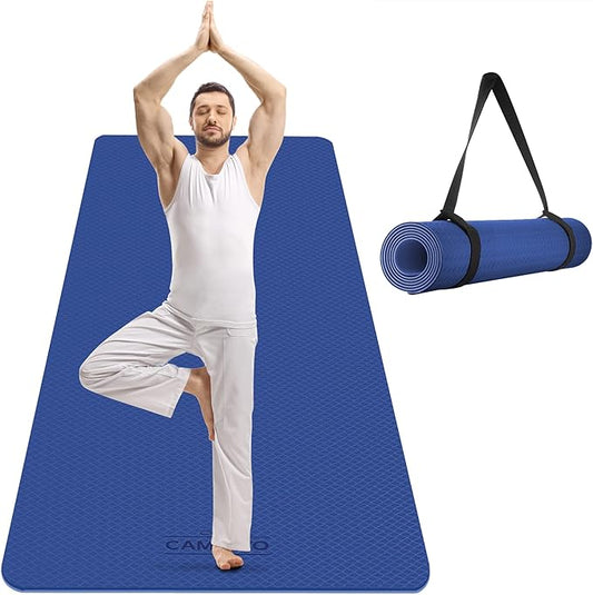 CAMBIVO Extra Wide Yoga Mat for Women and Men (72"/84"x 32"x 1/4") TPE Workout Mat, Non-slip Large Exercise Fitness Mat for Yoga, Pilates, Workout